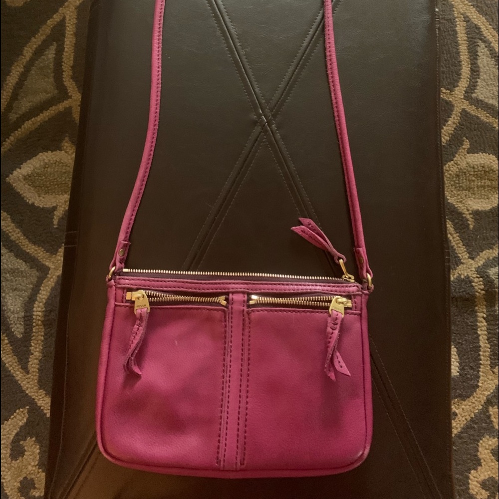 Magenta colored Fossil crossbody